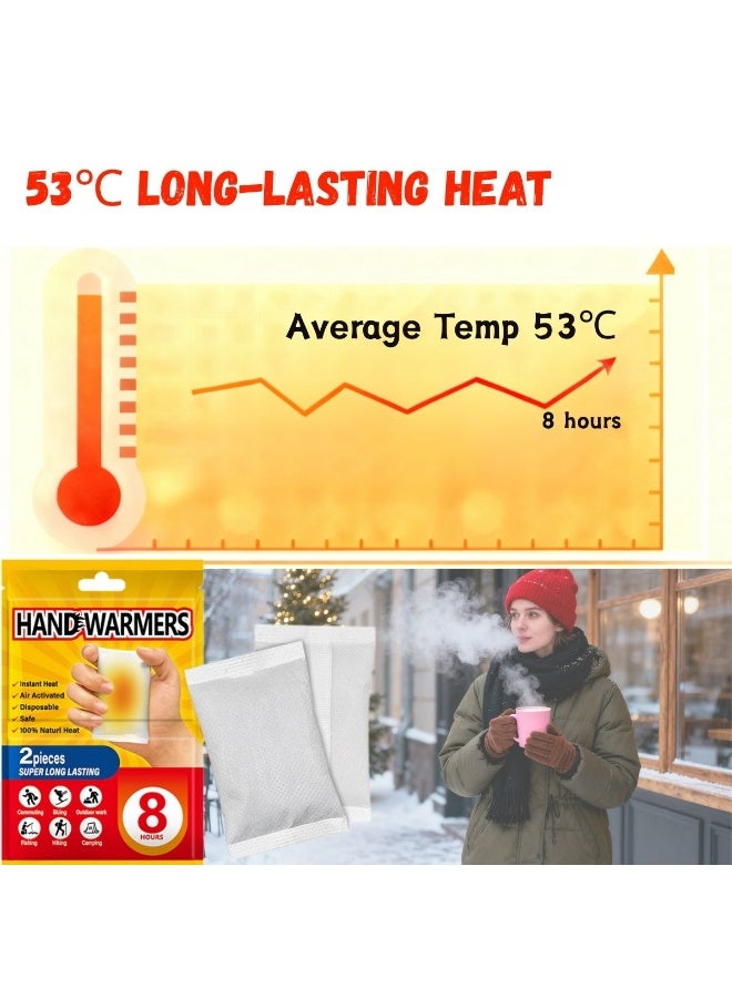 لصقات تدفئة الجسم - تدفئة اليدين والقدمين الآمنة والطبيعية حتى 8 ساعات - عديمة الرائحة ومنشطة بالهواء للحصول على دفء طويل الأمد - حزمة قيمة للرياضات الشتوية والعمل في الهواء الطلق - 10 قطع - Image 3
