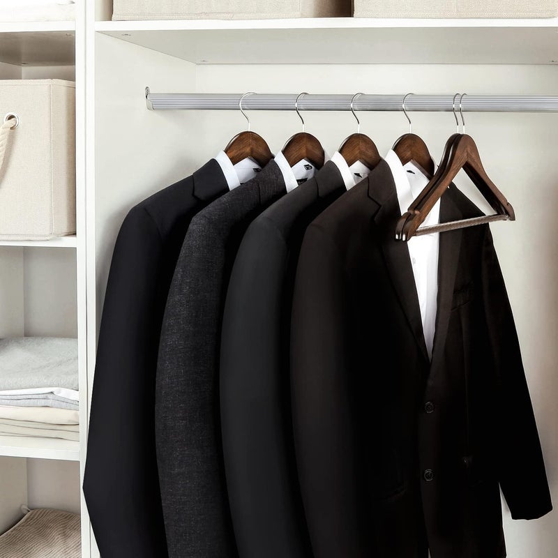 DEEP SLEEP Every Night Deep Sleep Wooden Hangers |Dark Brown Wood Clothes Hangers with Notches| Non-Slip Shirt & Suit Hangers for Coats, Jackets, Dresses & Pants | Vintage Finish| Pack of 24 - Image 2