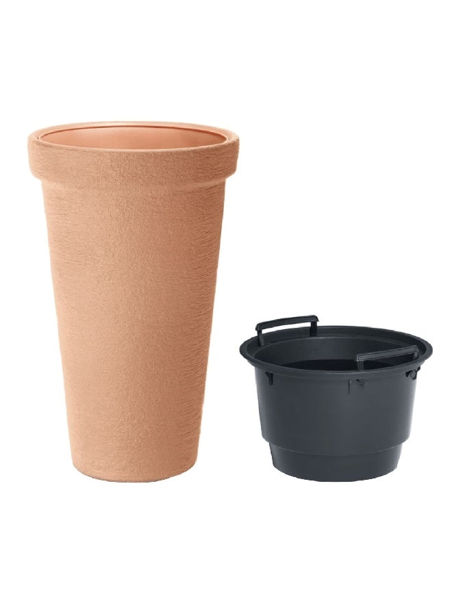 بروسبير بلاست DPC48-R736 أصيص زهور عمودي كلاسيكي بتصميم عصري بني طوبي 86 لتر - Image 1