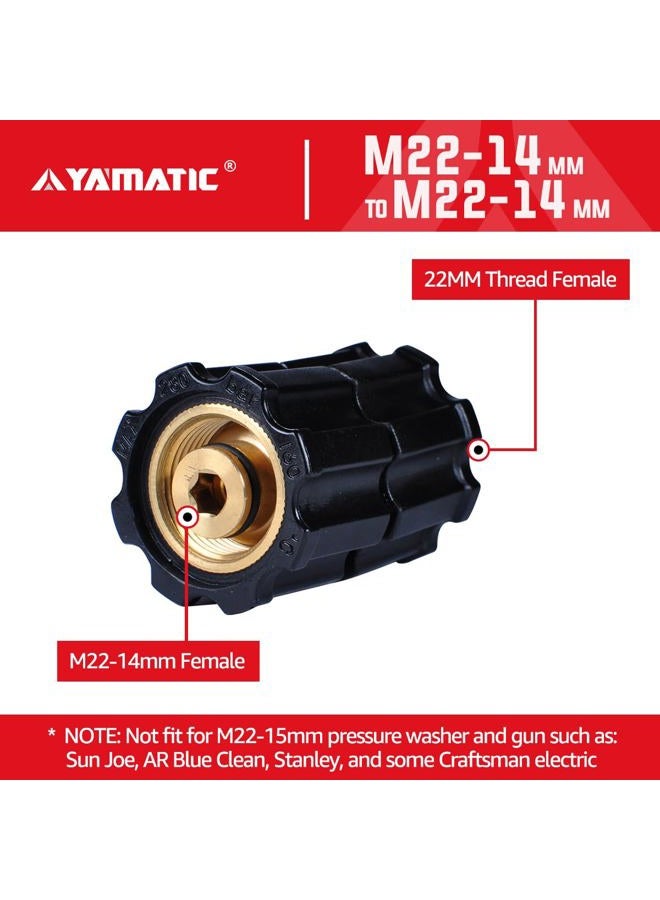 YAMATIC Pressure Washer Adapter Stabilizer for Hose, Pump, and Gun, M22-14mm Female x M22-14mm Female,4000 PSI/280 Bar - Image 3