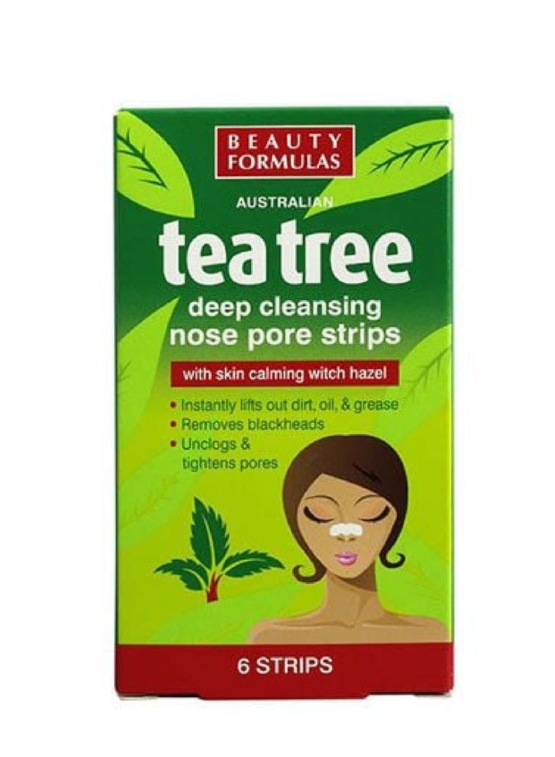 BEAUTY FORMULAS TEA TREE DEEP CLNSING NOSE PORE STRIPS 6'S
