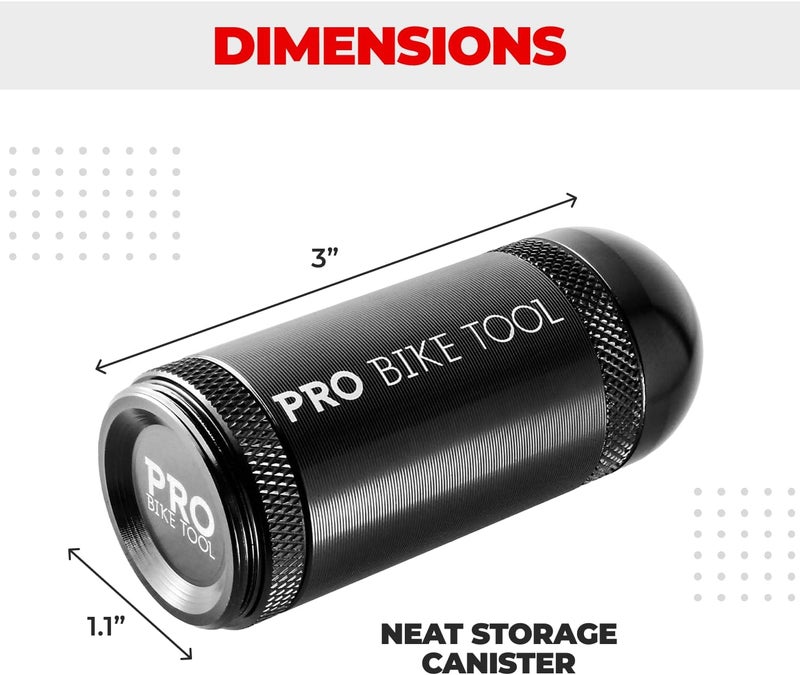 Pro Bike Tool Tubeless Bike Tyre Repair Kit – for MTB and Road Bicycle Tyres – Fix a Puncture or Flat, Fast – Tackle Set Includes Storage Canister, Plugger Tool and Plugs - Image 3