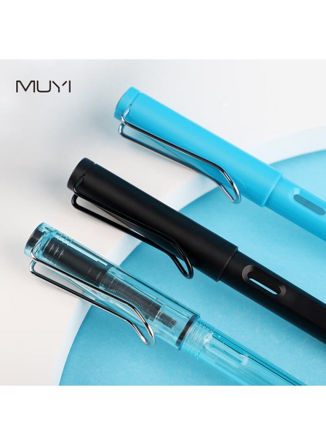 N9 Fountain Pen, Third Grade Fountain Pen For Elementary School Students, Beginner's Writing Practice Posture-correcting Fountain Pen, Coral Series - Lake Blue - Image 4