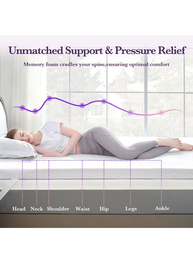 SINWEEK 3 Inch Gel Memory Foam Mattress Topper with Cooling Cover Ventilated Soft Mattress Pad, Bed Topper, CertiPUR-US Certified, King Size - Image 4