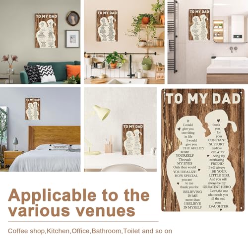 Donse Gifts for Dad from Daughter Wife,12x8Inch Metal Tin Sign Novelty Vintage Plaque Decorative Gifts for Dad Husband,Meaningful Christmas Anniversary Birthday Father's Day Presents for Daddy Stepfather - Image 4