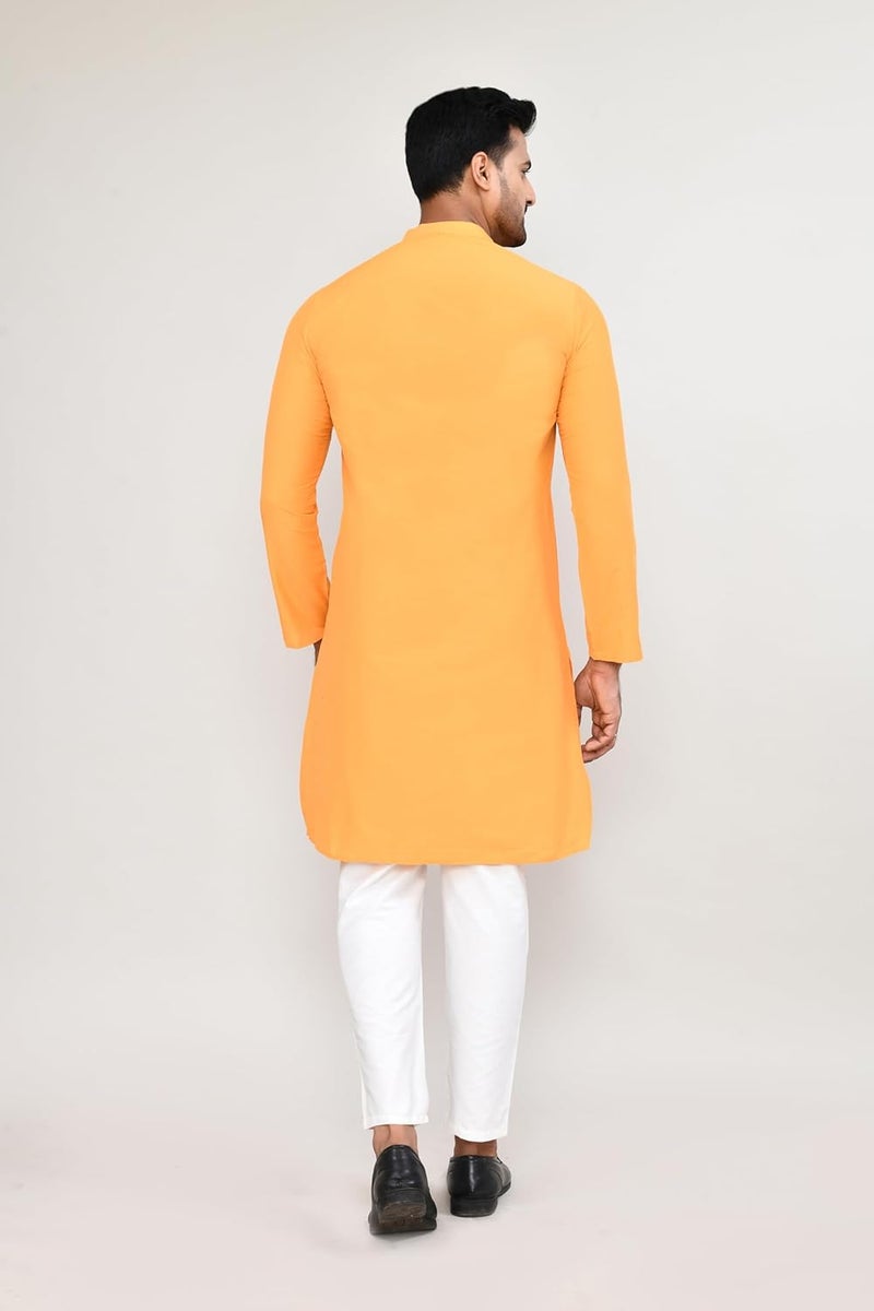 POLY2FAB Hathkargha Cotton Kurta for Men | Full Sleeve Regular Fit Kurta with Mandarin Collar | Traditional, Festive & Wedding Ethnic Wear - Image 2