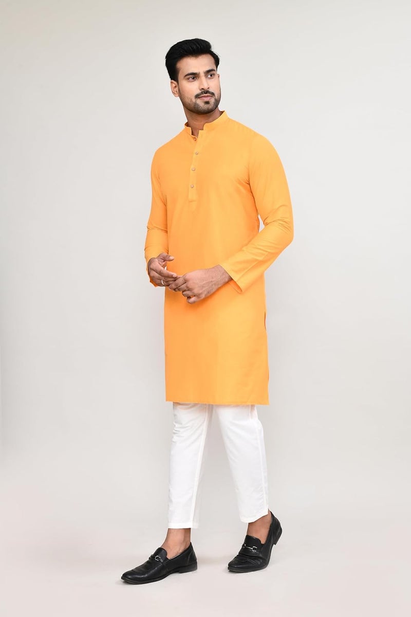 POLY2FAB Hathkargha Cotton Kurta for Men | Full Sleeve Regular Fit Kurta with Mandarin Collar | Traditional, Festive & Wedding Ethnic Wear - Image 3