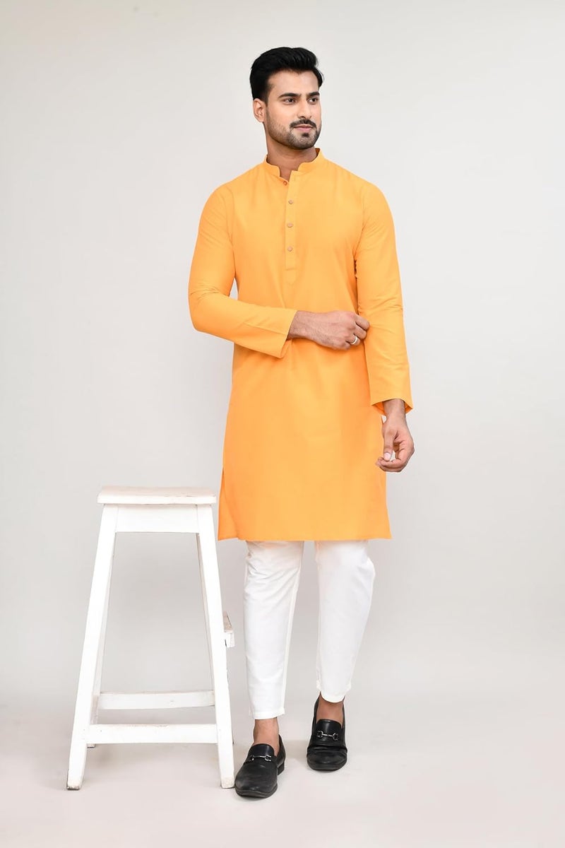 POLY2FAB Hathkargha Cotton Kurta for Men | Full Sleeve Regular Fit Kurta with Mandarin Collar | Traditional, Festive & Wedding Ethnic Wear - Image 4