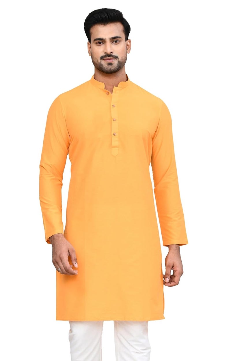 POLY2FAB Hathkargha Cotton Kurta for Men | Full Sleeve Regular Fit Kurta with Mandarin Collar | Traditional, Festive & Wedding Ethnic Wear - Image 1