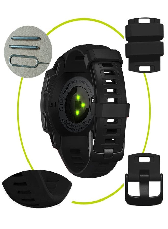 EXMRAT for Garmin Instinct Watch Band, Replacement Silicone Watch Strap for Garmin Instinct Solar/Tactical/Esports/Instinct Tide (Black) - Image 5