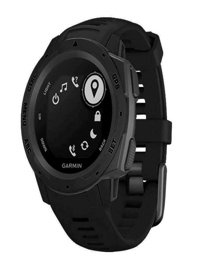 EXMRAT for Garmin Instinct Watch Band, Replacement Silicone Watch Strap for Garmin Instinct Solar/Tactical/Esports/Instinct Tide (Black) - Image 3