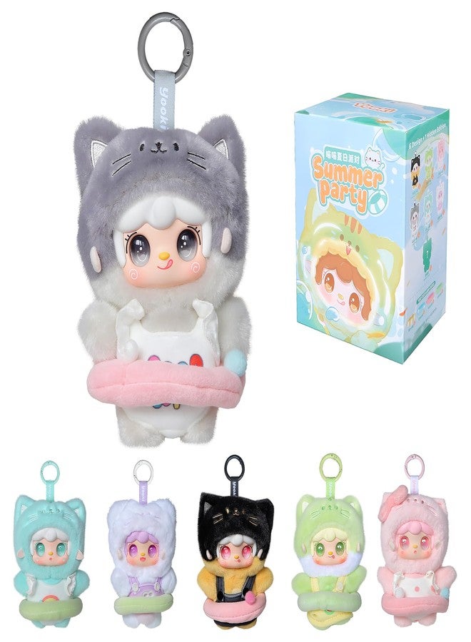 MTNSPTCR Yooki Summer Party Series Plush Blind Box 1 PCS - Cute Vinyl Face Random Design Action Figures, Collectible Mystery Stuffed Toys Bag Charm Birthday for Girls - Image 1