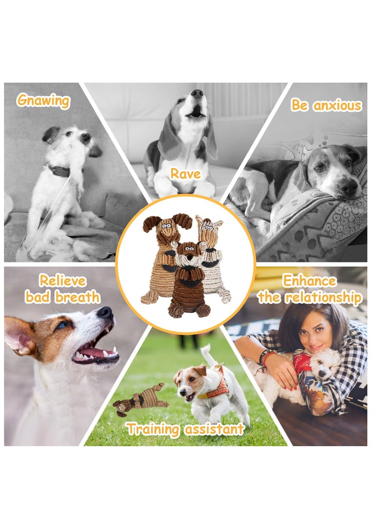 Excefore Dog Squeaky Toy, Plush Dog Toys, No Stuffing Teething Toys for Puppies, Durable Interactive Chew Toys for Puppy Teething, Tough Durable Squeaky Dog Teething Toys, for Puppies Large Dog  - Image 4