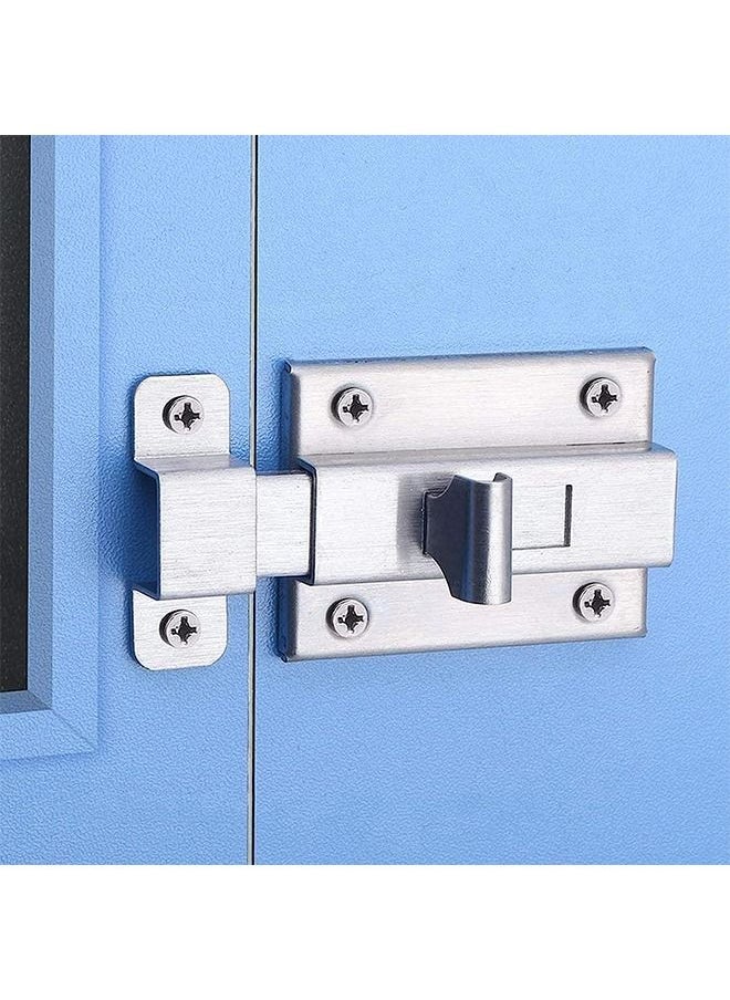 Generic Sliding Latch Lock 2pcs Stainless Steel Latch Sliding Door Lock Door Bolt with Screw Bolt Lock for Doors Windows 2 inches  - Image 4