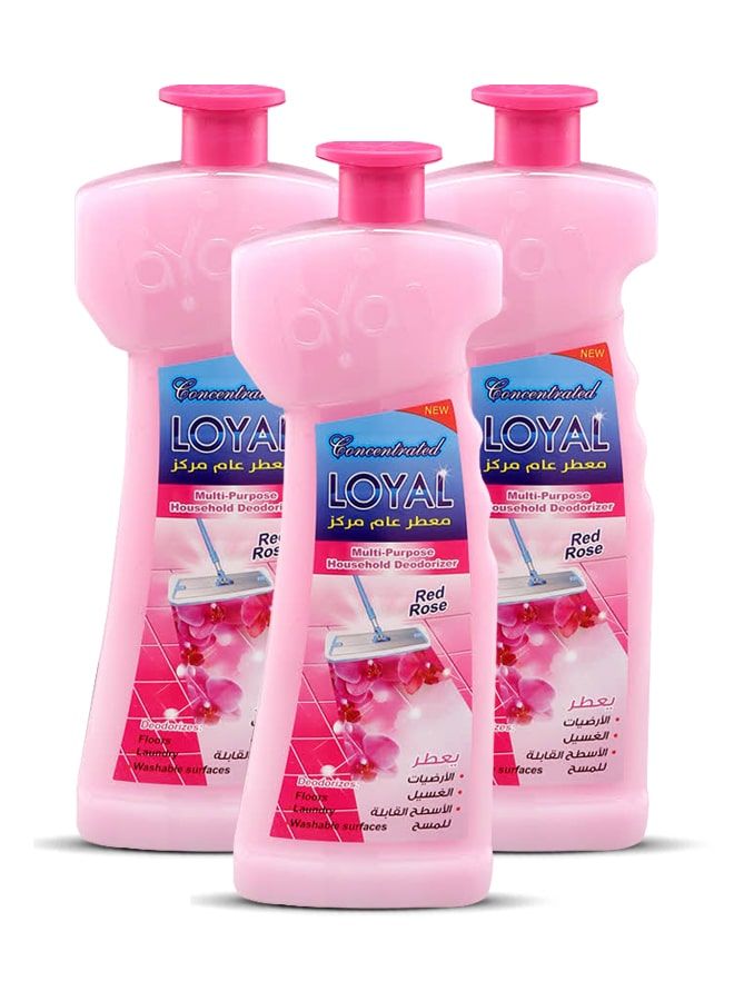 loyal Multi-Purpose Household Deodorizer Concentrated Gel, Red Rose, 3x700ml - Image 1