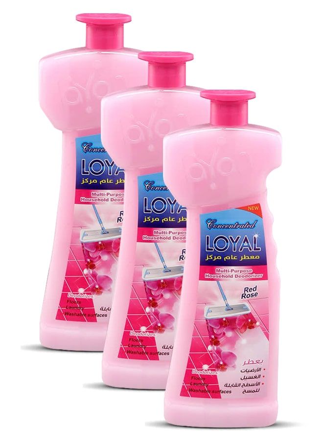 loyal Multi-Purpose Household Deodorizer Concentrated Gel, Red Rose, 3x700ml - Image 2