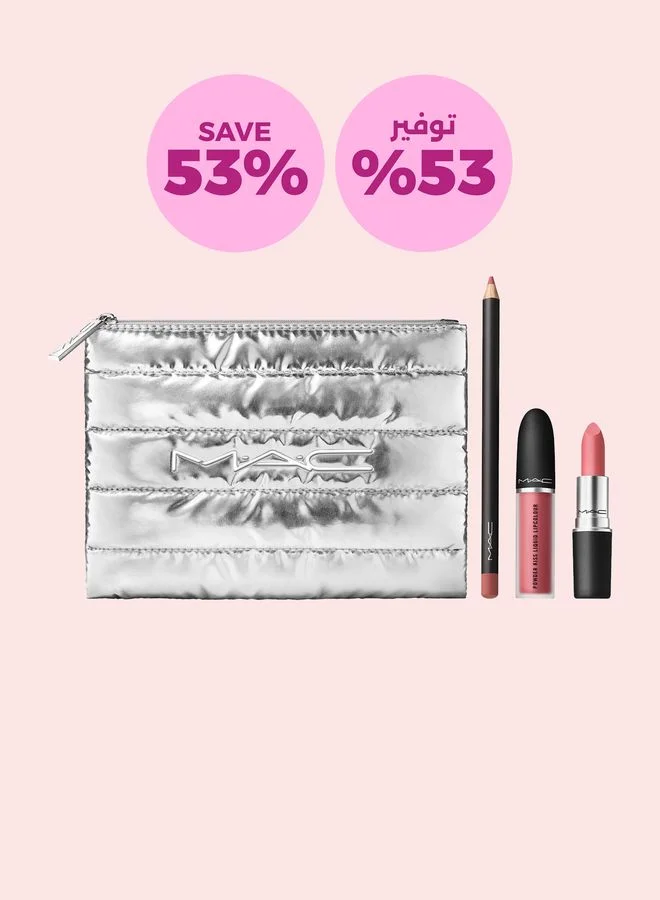 MAC Cosmetics Powdered Snow Powder Kiss Lip Kit - Pink, Savings 53%