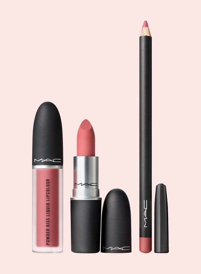 MAC Cosmetics Powdered Snow Powder Kiss Lip Kit - Pink, Savings 53%