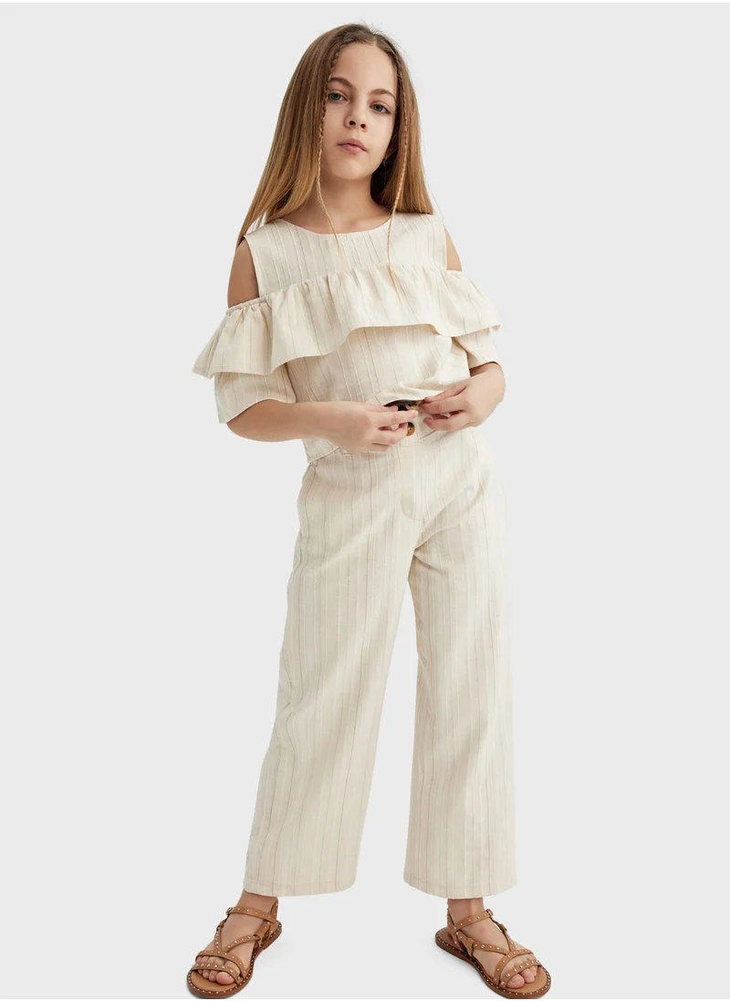 DeFacto Girl Wide Leg Cotton Trousers