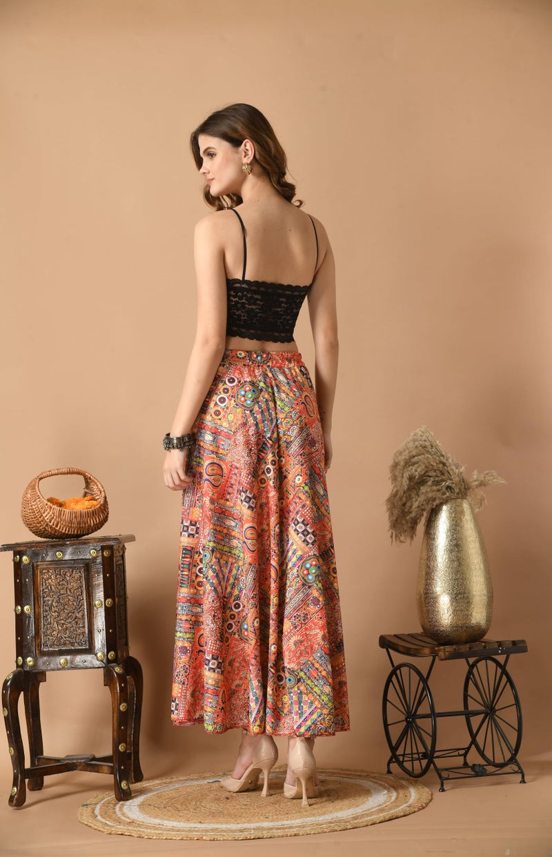 VAGISHA Designer Lehanga Style Full Flared Printed Skirts for Women's/Girls/Ladies (XXXL, Jaipuri Print) - Image 4