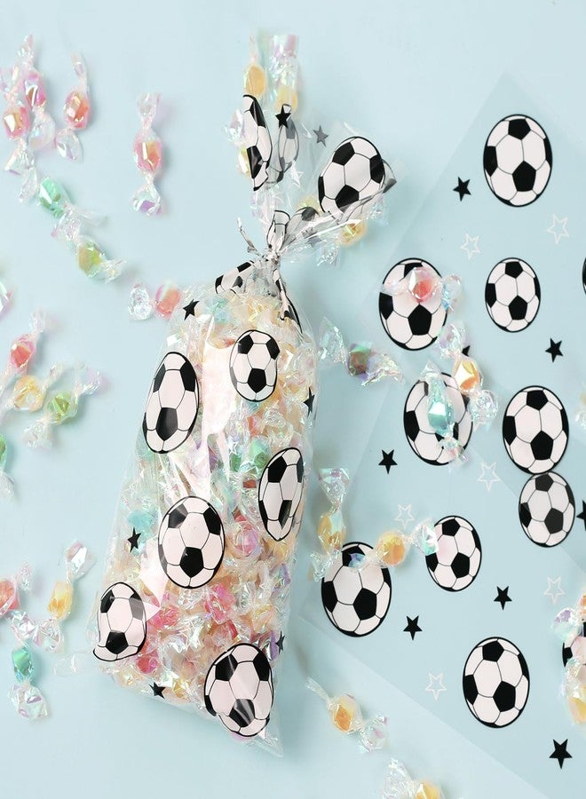 NEPOG Soccer Cellophane Treat Bags, 120 Pieces Soccer Goodie Bags Football Treat Bags Party Favors Clear Candy Cello Bags with Sliver Twist Ties for Soccer Birthday Party Favors Supplies - Image 4