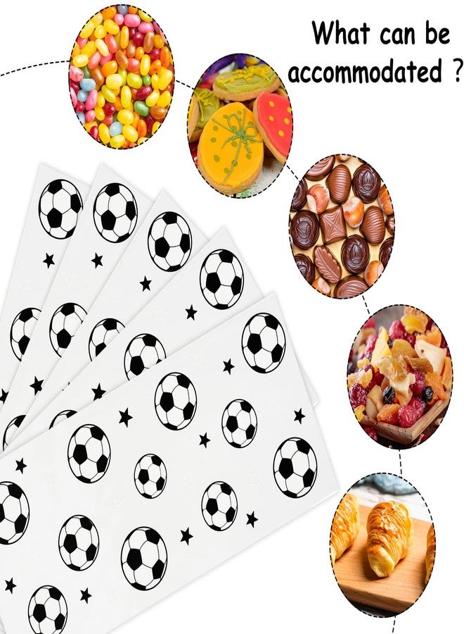 NEPOG Soccer Cellophane Treat Bags, 120 Pieces Soccer Goodie Bags Football Treat Bags Party Favors Clear Candy Cello Bags with Sliver Twist Ties for Soccer Birthday Party Favors Supplies - Image 3