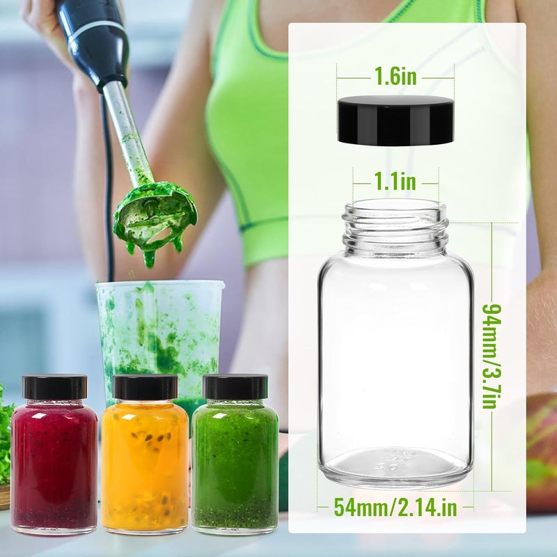 Alotpower 4oz Ginger Shots Bottles 16Pack- Portable Leakproof 4 oz Glass Jars with Lids- Glass Juice Shot Bottles with Caps for Wellness Shot(4 fl. oz, Set of 16) - Image 2