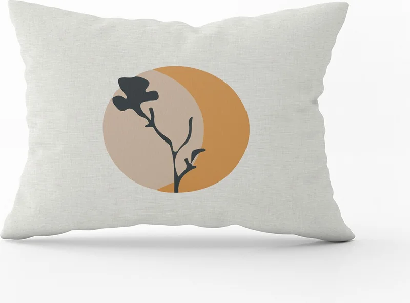 كانغو هوم Brown Black Bohemian Modern Leaf Patterned Digital Printed Throw Pillow Pillow Case CGH647-3550 Double Sided Printed