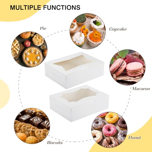 TOMNK 50pcs Cookie Boxes with Window, 8x6x2.5 Inches 2 Style Window Bakery Boxes for Treats, Chocolate Covered Strawberries, Muffins, Donuts - Image 4