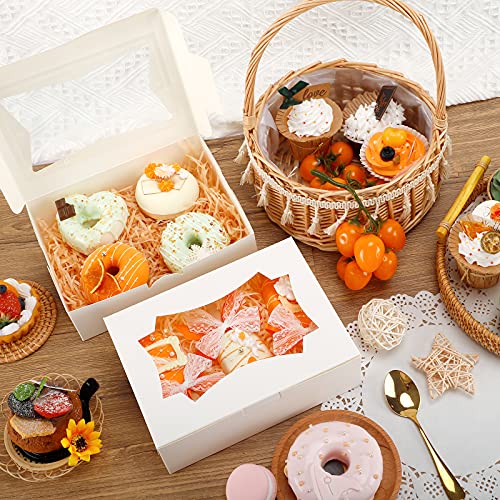 TOMNK 50pcs Cookie Boxes with Window, 8x6x2.5 Inches 2 Style Window Bakery Boxes for Treats, Chocolate Covered Strawberries, Muffins, Donuts - Image 5