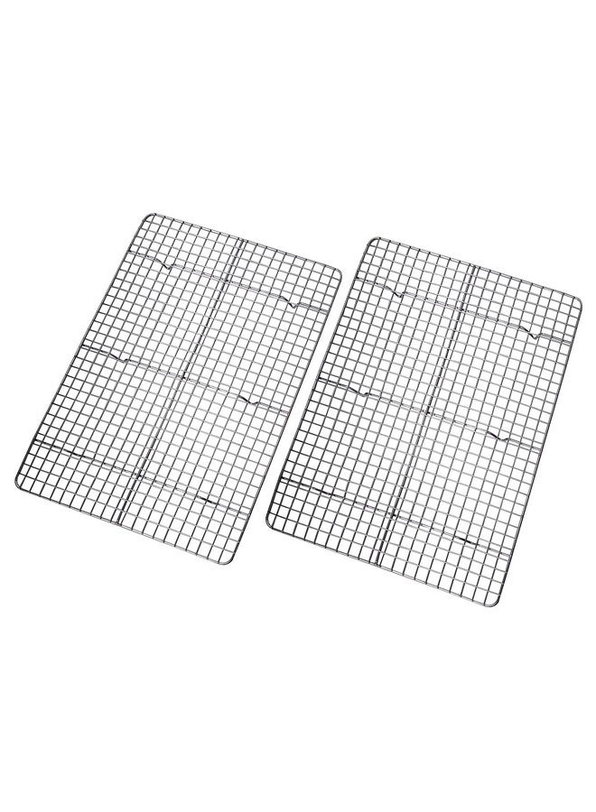Checkered Chef Cooling Rack for Cooking and Baking - 11 ¾" x 17 Set of 2 Stainless Steel, Oven Safe Grid Wire Cookie Cooling Racks - Image 1