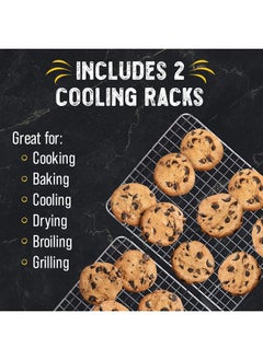 Checkered Chef Checkered Chef Cooling Rack for Cooking and Baking - 11 ¾" x 17 Set of 2 Stainless Steel, Oven Safe Grid Wire Cookie Cooling Racks  - Image 2