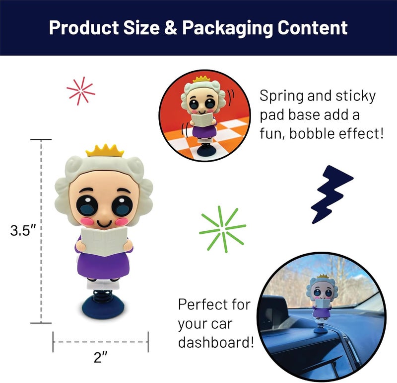 GOOFBALLS Queen on The Throne Dashboard Dancer – Hilarious Royal Design with Queen Sitting on Porcelain Throne – Fun Car Accessory for Humor Lovers – Unique Gift for Car Enthusiasts - Image 3
