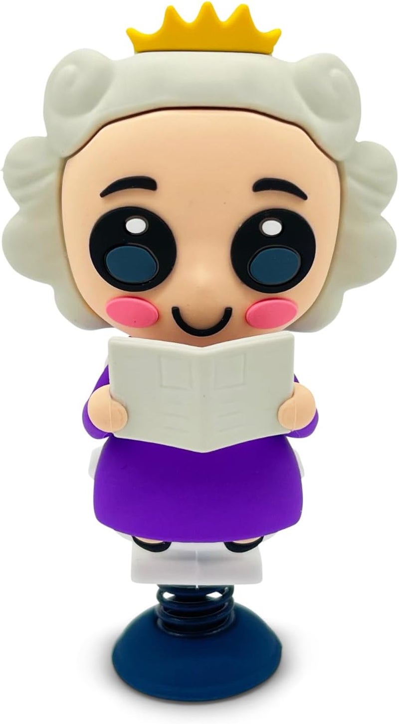 GOOFBALLS Queen on The Throne Dashboard Dancer – Hilarious Royal Design with Queen Sitting on Porcelain Throne – Fun Car Accessory for Humor Lovers – Unique Gift for Car Enthusiasts - Image 1