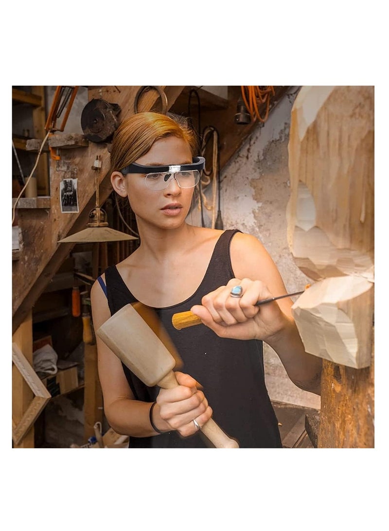 Captaintech USB Rechargeable Head Magnifier with LED Light Interchangeable Lenses 15X 25X 35X 50X Perfect for Jewelry Crafts and Hobbies - Image 4