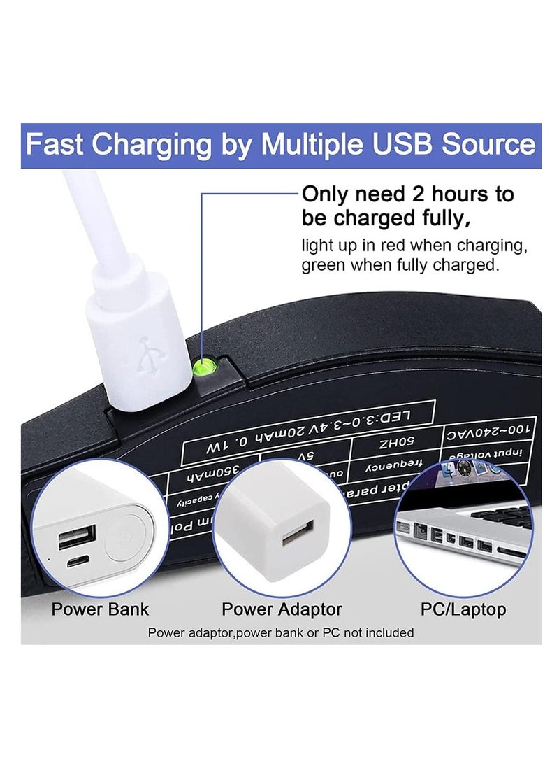 Captaintech USB Rechargeable Head Magnifier with LED Light Interchangeable Lenses 15X 25X 35X 50X Perfect for Jewelry Crafts and Hobbies - Image 3