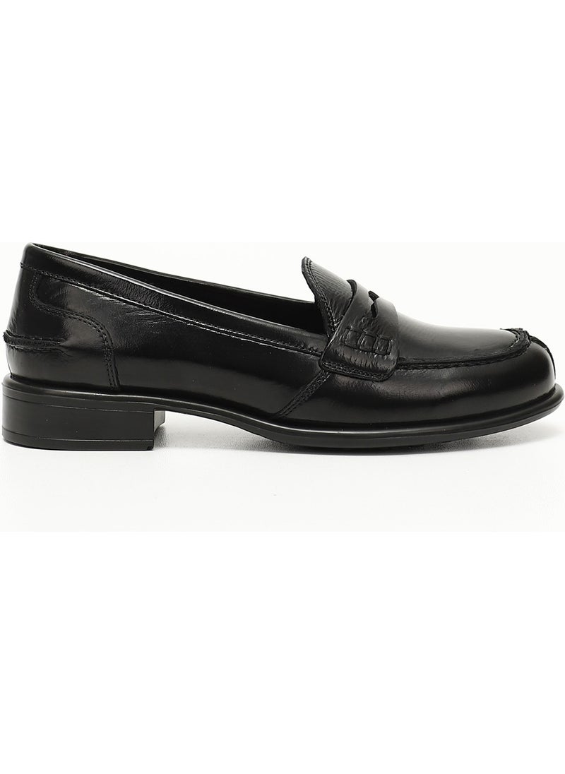 GÖNDERİ Gön Genuine Leather Round Toe Low Heel Loafer Women's Casual Shoes 24138  - Image 1