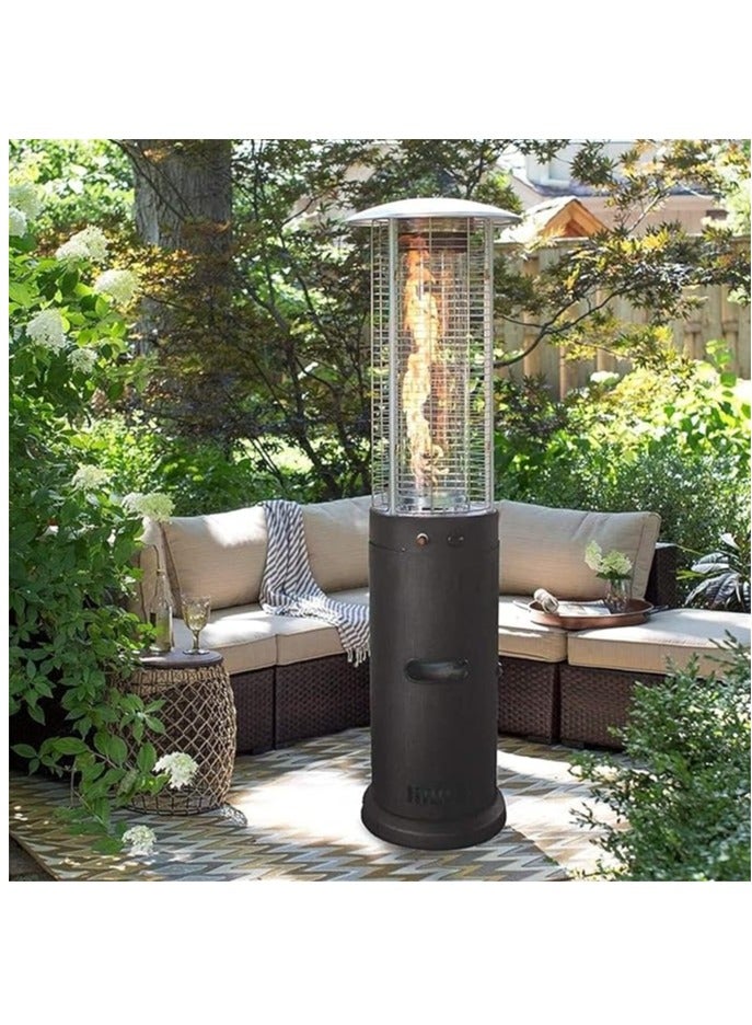 Heater Portable Outdoor Quartz Glass Tube Heating Pro-pane Patio Visual Flame Heater Stainless Steel Floorstanding Liquid Heater Patio Heater - Image 2