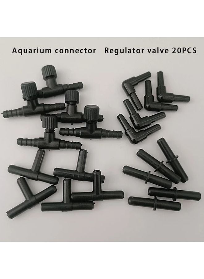 20pcs Aquarium Air Hose Connectors Set 5 Each Valve Type For 4mm Pipes No Power - Image 2