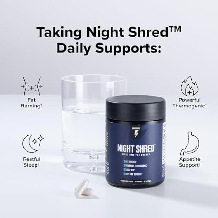InnoSupps Night Shred - Night Time Fat Burner, Weight Loss, and Natural Sleep Support Ashwagandha, 5-HTP, CLA, Melatonin Appetite Suppressant Fat Burning 60 Vegetarian Capsule / 30 Day Supply - Image 5