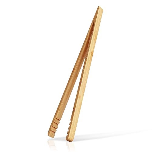 ReNext Bamboo Toast Tongs Wooden Toaster Kitchen Tongs Fruit Clip for Toast Fruits Bread Pickles - Image 1