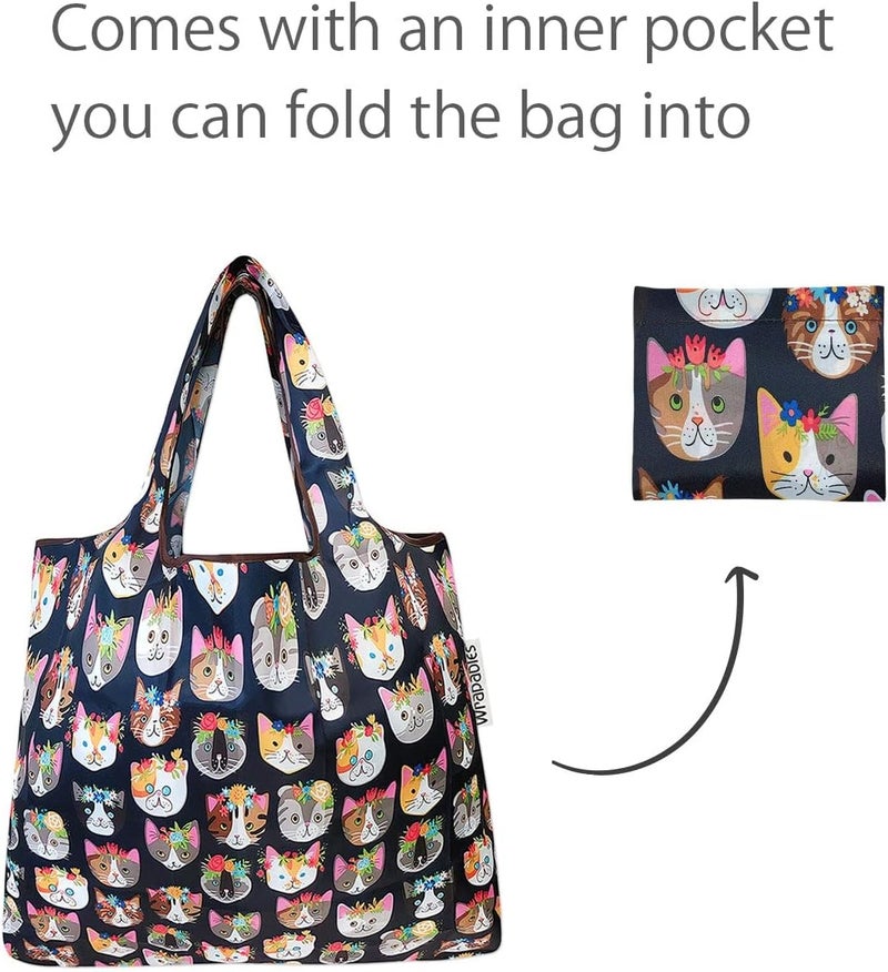 allydrew Foldable Tote Nylon Reusable Grocery Bag (Set of 2) - Image 4
