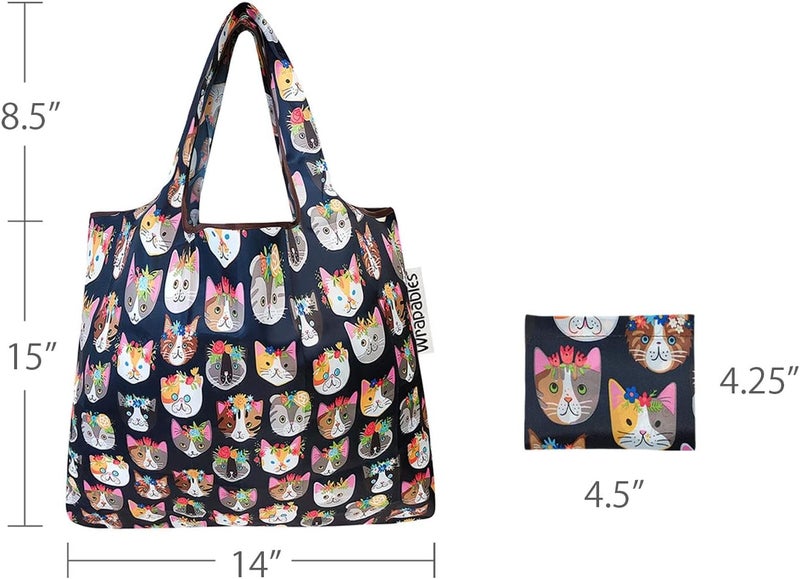allydrew Foldable Tote Nylon Reusable Grocery Bag (Set of 2) - Image 3
