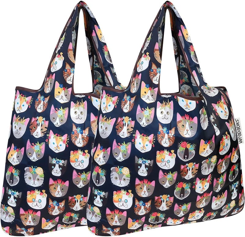 allydrew Foldable Tote Nylon Reusable Grocery Bag (Set of 2) - Image 1