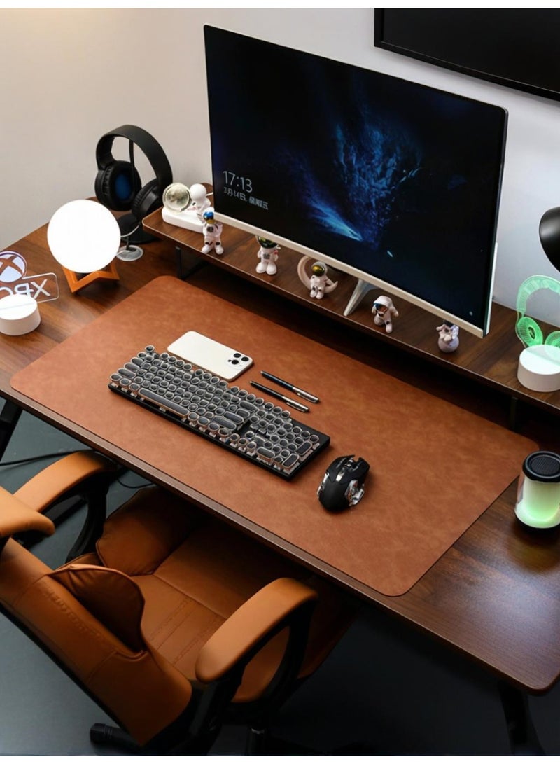 Large Gaming Mouse Pad  800×400mm Non-Slip Mouse Pad Large Keyboard Mouse Pad Desk Pad with Stitched Edge Leather Surface Waterproof Layer Mouse Pad  - Image 1