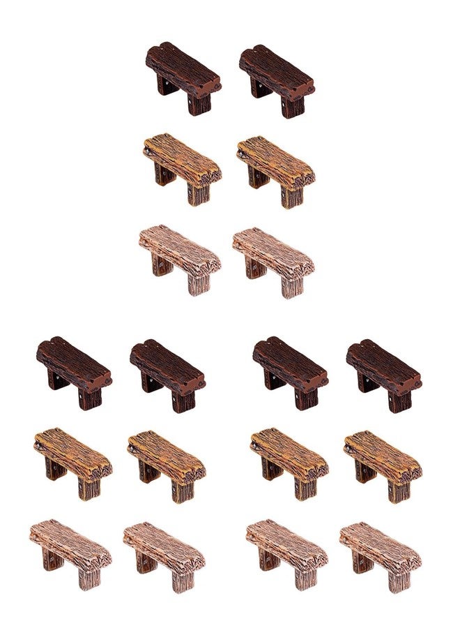 MHFOOU Miniature Resin Bench Fairy Garden Accessories,18Pcs Mini Dollhouse Park Bench Garden Furniture Ornaments DIY Scene Furniture Decoration for Moss Terrariums Landscape Dollhouse Accessories - Image 1
