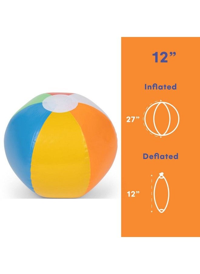 Top Race - Large Beach Balls Bulk Beach Balls Big Inflatable Beach Balls 12 Inch For Kids Pool Summer Beach Party Favors & Water Games Beachball Beach Balls Inflatable Large Beach Ball Pack Of 24 - Image 1