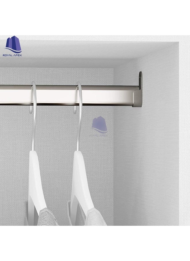 Royal Apex 95 Cm Wardrobe bar | Clothes Rod - Closet and Cupboard Organizer | Chromed Steel with Fittings - Easy Installation | Rail Coat Rack Wall or Clothes Rail - Pack of 3  - Image 5
