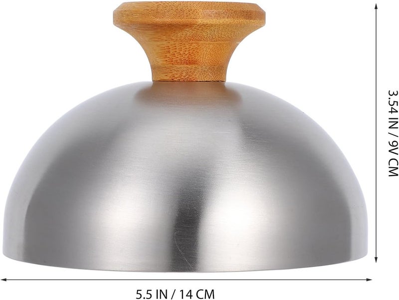 Stainless Steel Cheese Melting Dome Cover with Handle, round Food Protective Lid for Home Steak Cooking and Griddle Use, Oil-proof Kitchen Dome for Melting Cheese and Food Splatter - Image 2