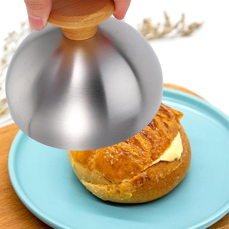 Stainless Steel Cheese Melting Dome Cover with Handle, round Food Protective Lid for Home Steak Cooking and Griddle Use, Oil-proof Kitchen Dome for Melting Cheese and Food Splatter - Image 4